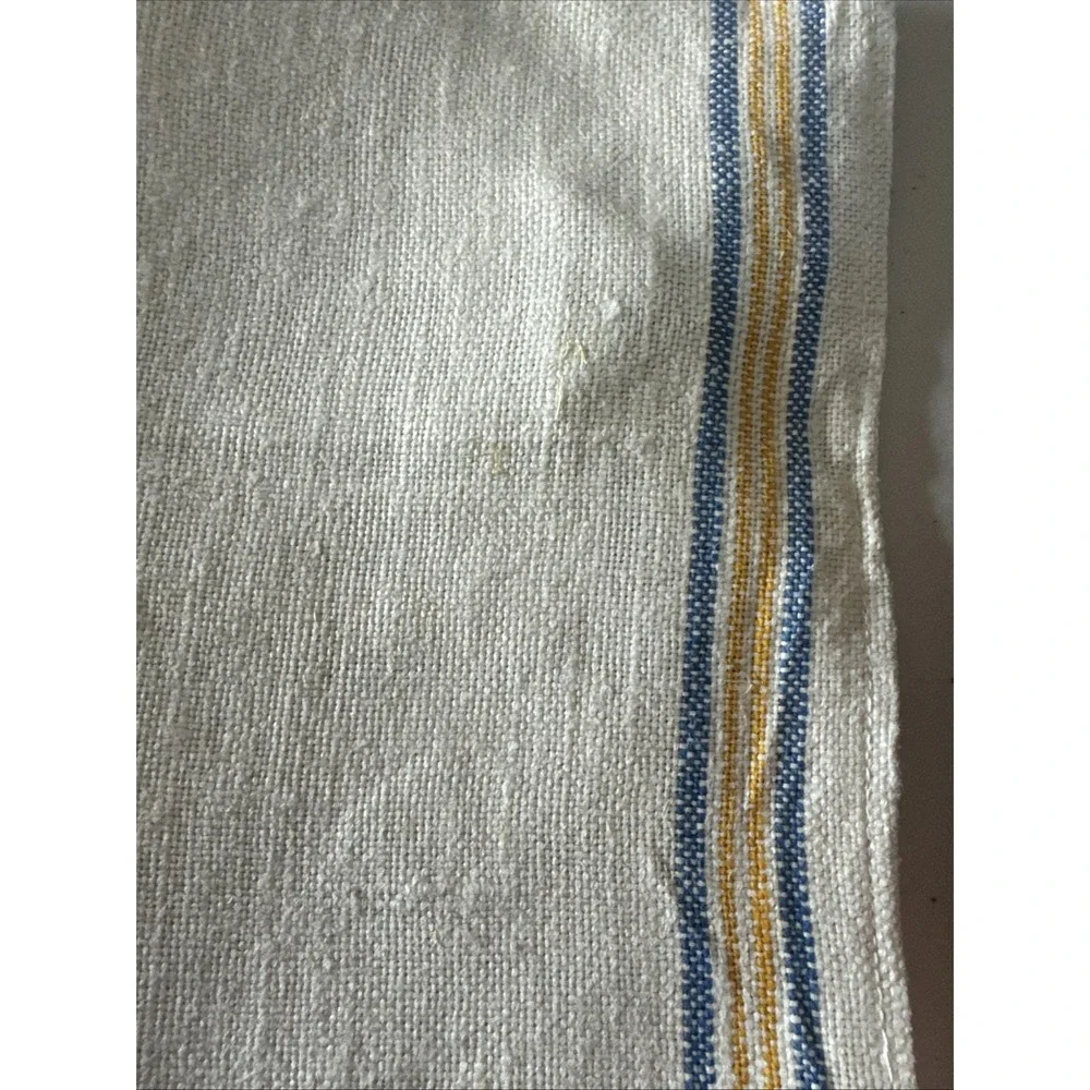 Embroidered KITCHEN TOWELS Set Of 2 Linen SILVER W Babies And Flatware